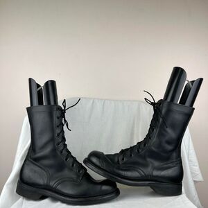Vintage Biltrite US Military Black Leather Boots 1968 Size 9